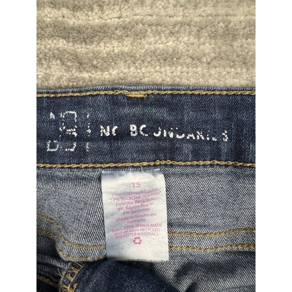 No Boundaries Jeans Juniors 15 Blue Dark Wash Cotton Blend Skinny Tapered Leg - Picture 10 of 12